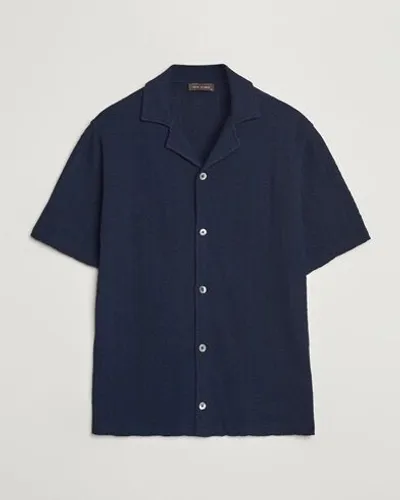 Oscar Jacobson Mattis Reg Knitted Shirt Navy