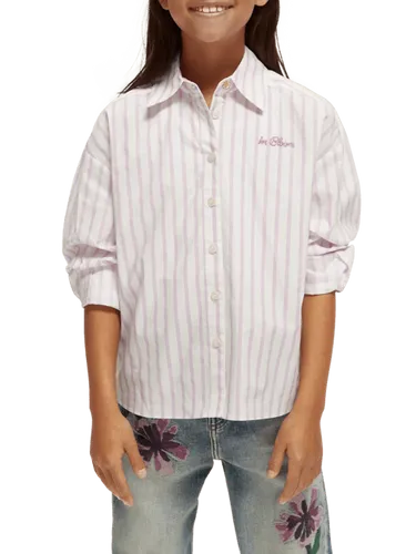Oversize-Shirt aus Bio-Baumwolle mit Stickerei - Größe 8 - Multicolor - Mädchen - Hemd - Scotch & Soda