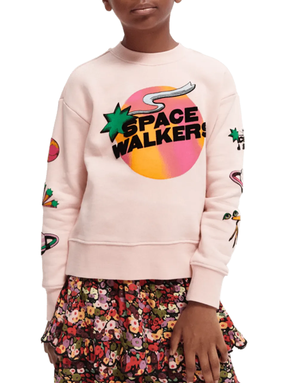Oversize-Sweatshirt mit Artwork und Rundhalsausschnitt - Größe 16 - Multicolor - Mädchen - Sweatshirthirt - Scotch & Soda