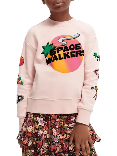 Oversize-Sweatshirt mit Artwork und Rundhalsausschnitt - Größe 16 - Multicolor - Mädchen - Sweatshirthirt - Scotch & Soda