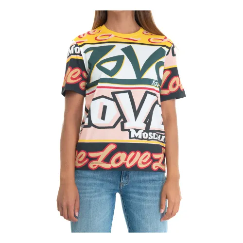 Oversize T-Shirt mit Textdruck Love Moschino