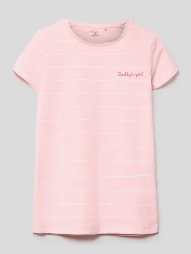 OVS T-Shirt mit Streifenmuster Modell 'DADDY T-SHIRT' in Rosa