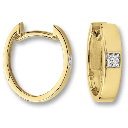 Paar Creolen ONE ELEMENT "0.03 ct Diamant Brillant Ohrringe aus 585 Gelbgold" Gr. Damen, 0.03 ct mit Diamant, Diamanten, goldfarben (gold) Damen Creol...