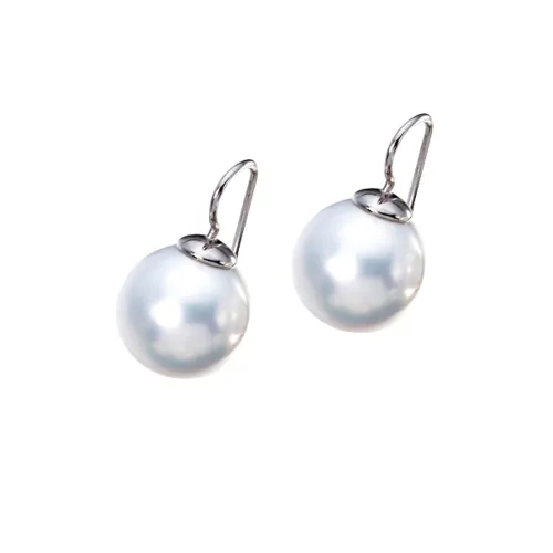 Paar Ohrhaken GIORGIO MARTELLO MILANO "mit Muschelker-Perlen, Silber 925" Ohrringe Gr. Silber 925 (Sterlingsilber), weiß Damen Ohrhaken