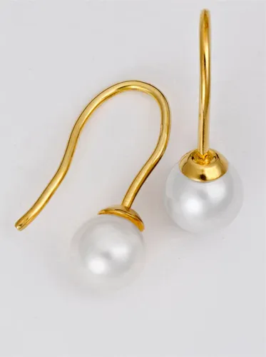 Paar Ohrhaken LADY Ohrringe Gr. Perle ct, Silber 925 (Sterlingsilber), silberfarben (silber vergoldet 925) Damen Ohrhaken