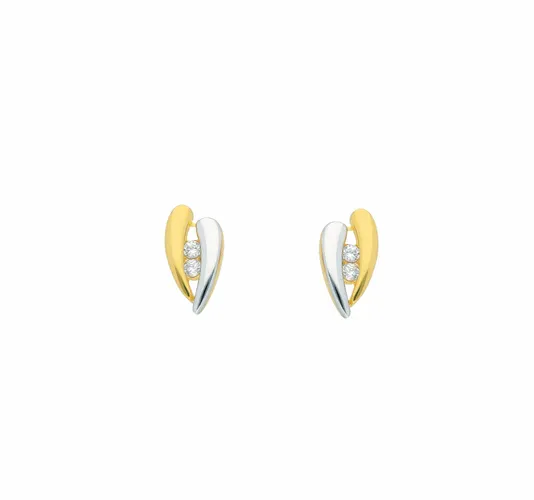 Paar Ohrhänger ADELIA´S "1 333 Gold Ohrringe / Ohrstecker mit Zirkonia" Gr. Damen, Gelbgold 333, goldfarben (gold) Damen Ohrhänger