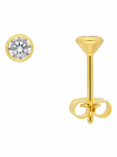 Paar Ohrhänger ADELIA´S "1 333 Gold Ohrringe / Ohrstecker mit Zirkonia Ø 4 mm" Gr. Damen, Gelbgold 333, goldfarben (gold) Damen Ohrhänger