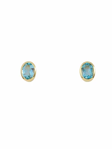 Paar Ohrhänger ADELIA´S "1 585 Gold Ohrringe / Ohrstecker mit Aquamarin" Gr. Damen, Gelbgold 585, blau Damen Ohrhänger