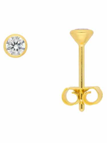 Paar Ohrhänger ADELIA´S "585 Gold Ohrringe Ohrstecker mit Zirkonia Ø 3,5 mm" Gr. Damen, Gelbgold 585, goldfarben (gold) Damen Ohrhänger