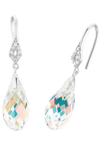 Paar Ohrhänger AMOR "9221547" Ohrringe Gr. Silber 925 (Sterlingsilber), bunt (silberfarben, kristallweiß, kristallweiß) Damen Ohrhänger