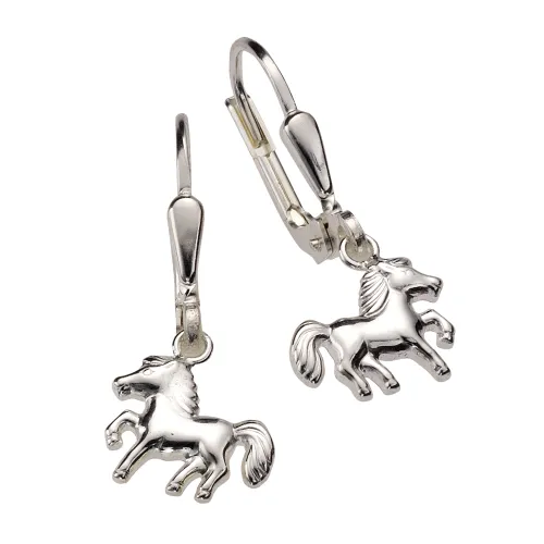 Paar Ohrhänger ZEEME "925 Sterling Silber Motiv Pferde" Ohrringe Gr. ONE-SIZE, Silber 925 (Sterlingsilber), weiß Zeeme