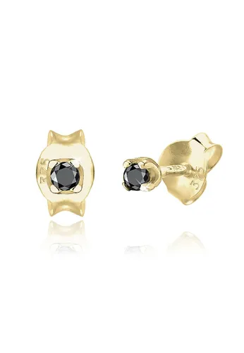 Paar Ohrstecker ELLI DIAMONDS "Stecker Basic Diamant (0.03 ct.) 375er Gelbgold" Ohrringe Gr. OneSize, 0.012 carat ct P1 = bei 10-facher Vergrößerung e...