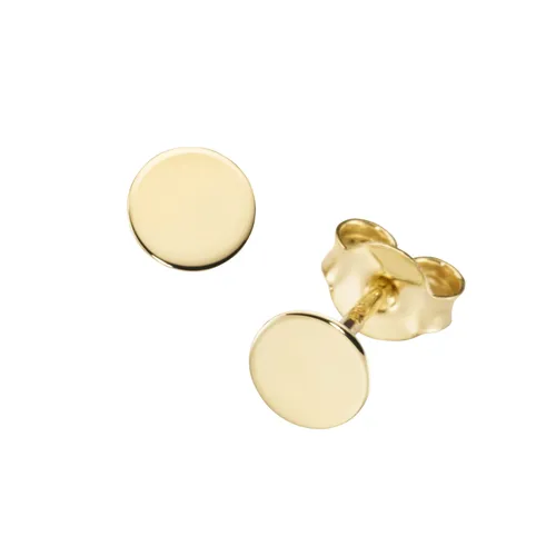 Paar Ohrstecker LUIGI MERANO "mit runden Plättchen, Gold 585" Ohrringe Gr. Gelbgold 585, goldfarben (gold) Damen Ohrstecker