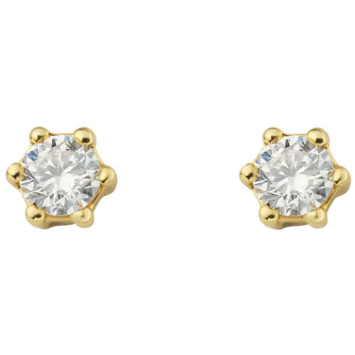 Paar Ohrstecker ONE ELEMENT "0.1 ct Diamant Brillant Ohrringe aus 585 Gelbgold" Gr. Damen, 0.1 ct, Diamanten, goldfarben (gold) Damen Ohrstecker