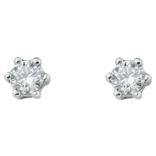 Paar Ohrstecker ONE ELEMENT "0.1 ct Diamant Brillant Ohrringe aus 585 Weißgold" Gr. Damen, 0.1 ct, Diamanten, silberfarben (silber) Damen Ohrstecker