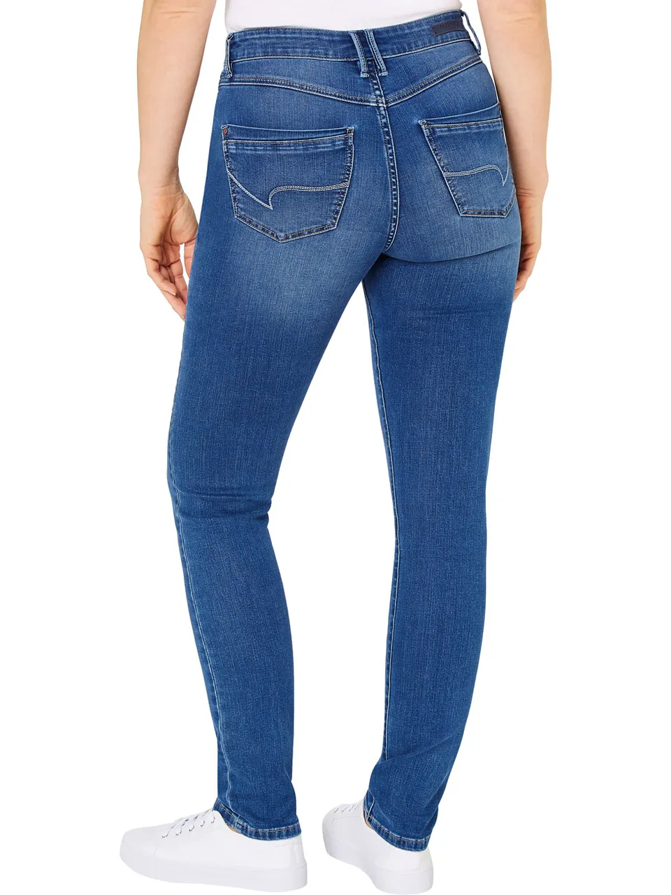 Paddock`s Damen Jeans Pat - Slim Fit Blau - Medium Stone Soft Used