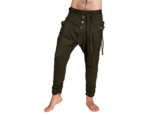 PANASIAM Wellnesshose Baggy Pants Ch01 modische Haremshose aus festem Baumwoll-Jersey-Stoff bequeme Unisex Freizeithose für Damen und Herren