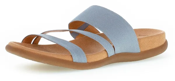 Pantolette GABOR Gr. 41, blau (graublau) Damen Schuhe Pantoletten Keilabsatz, Sommerschuh, Schlappen in sommerlicher Farbpalette