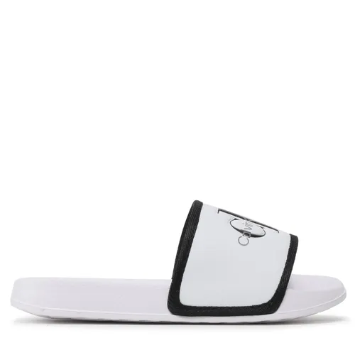 Pantoletten Calvin Klein Jeans Logo Pool Slide V3B0-80630-1172 M White/Black X002