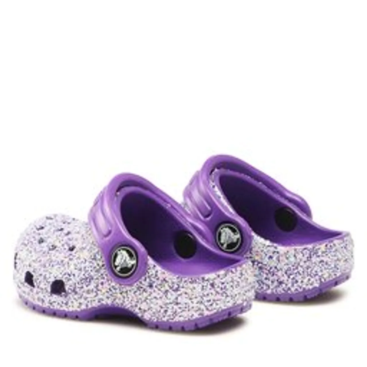 Pantoletten Crocs Crocs Classic Glitter Kids Clog T 206992 Neon Purple/Multi 573