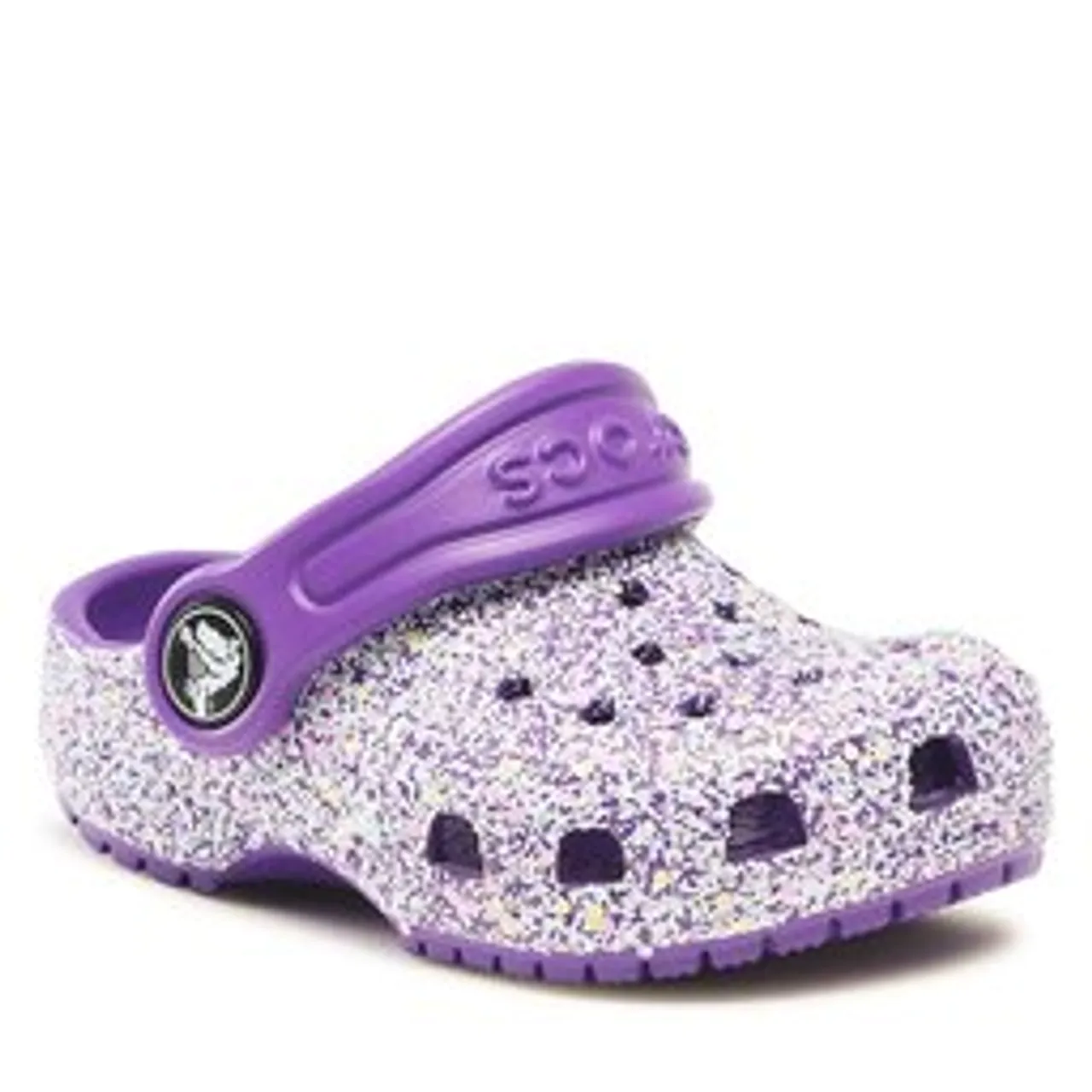 Pantoletten Crocs Crocs Classic Glitter Kids Clog T 206992 Neon Purple/Multi 573