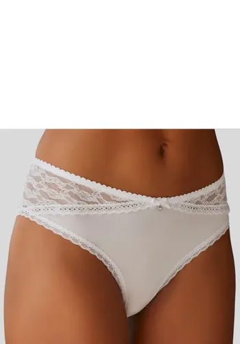 Panty S.OLIVER "Clarissse" Gr. 48/50, weiß Damen Unterhosen Panties mit dezent transparenten Spitzeneinsätzen