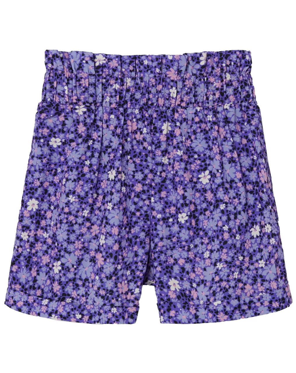 Paperbag-Shorts NKFFANN geblümt in purple opulence