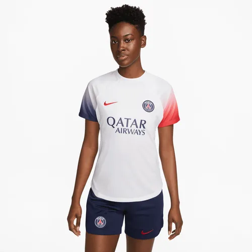Paris Saint-Germain Academy Pro Nike Dri-FIT Pre-Match-Fußballoberteil für Damen - Weiß