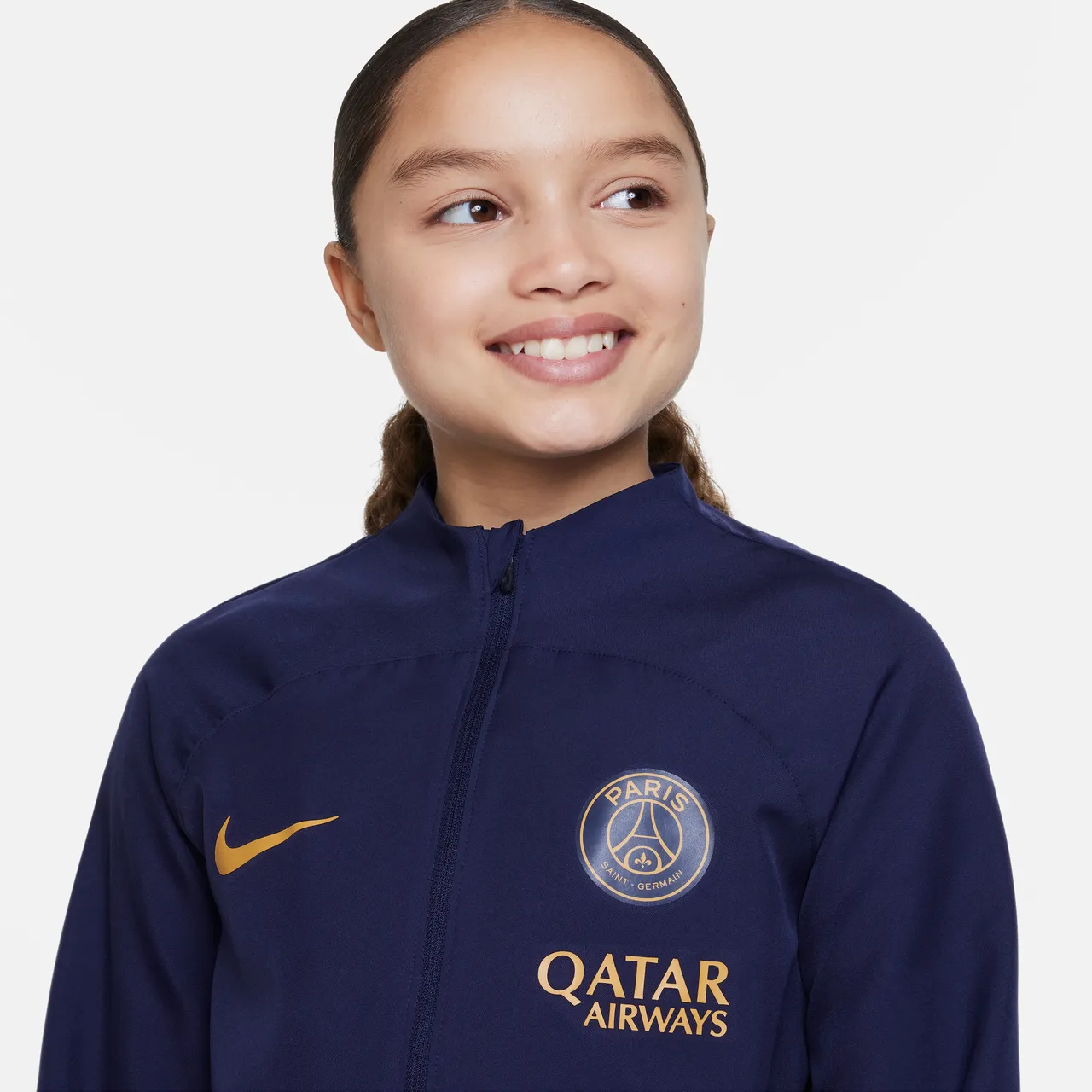 Paris Saint-Germain Strike Nike Dri-FIT Fußball-Trainingsanzug aus Webmaterial für ältere Kinder - Blau