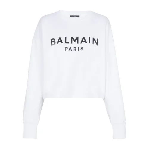 Paris weatshirt,Bedruckter Crop-Sweatshirt Balmain