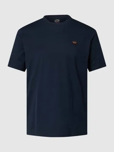 Paul & Shark T-Shirt mit Label-Stitching in Dunkelblau