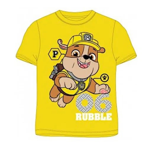 PAW PATROL T-Shirt PAW Patrol '06 Rubble' Kurzarm T-Shirt für Jungen, Gelb, Größen
