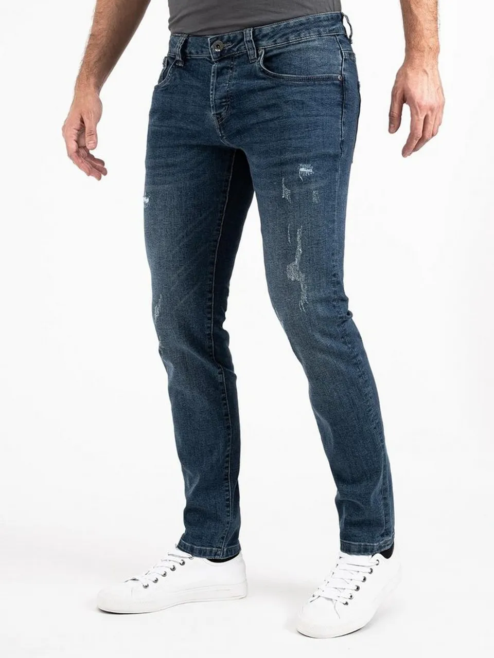 PEAK TIME Slim-fit-Jeans München Herren Jeans mit Stretch-Bund und Destroyed-Optik