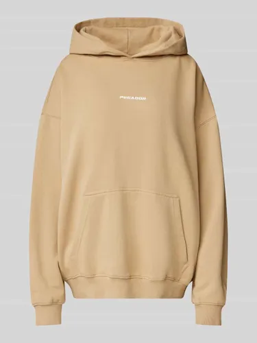 Pegador Oversized Hoodie mit Label-Print in Sand