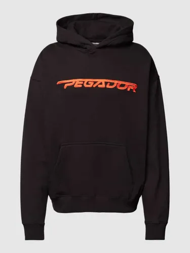Pegador Oversized Hoodie mit Label-Stitching Modell 'MANOR' in Black