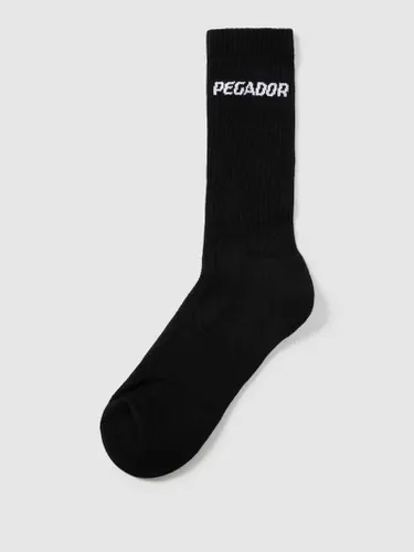 Pegador Socken mit Label-Print in Black