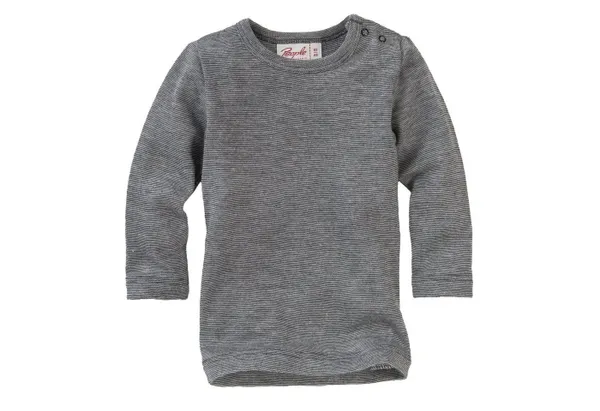 People Wear Organic Langarmshirt für Babys, Baumwolle-Wolle-Seide Langarm-Shirt, uni meliert Bio Baumwolle, Bio Wolle