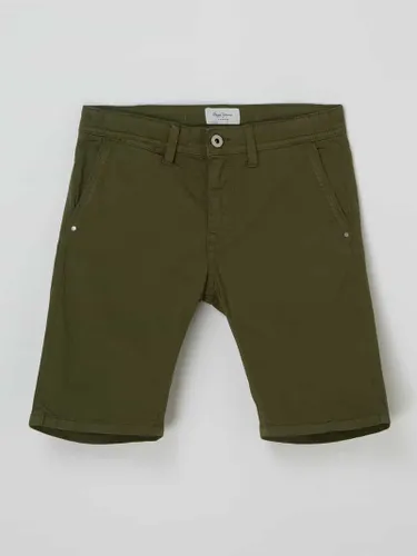 Pepe Jeans Chino-Shorts mit Stretch-Anteil in Oliv
