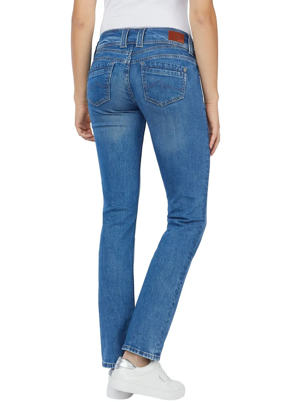 Pepe Jeans Damen Jeans GEN - Regular Fit - Blau - Light Blue Denim