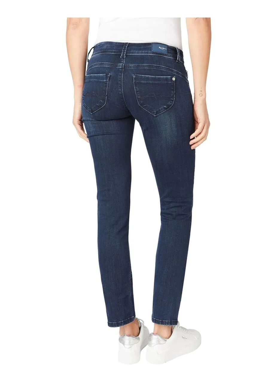 Pepe Jeans Damen Jeans New Brooke - Slim Fit - Blau - Blue Black Wiser