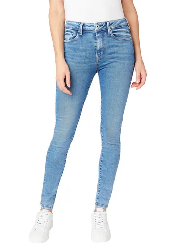 Pepe Jeans Damen Jeans Regent - Skinny Fit - Blau - Medium Light Powerflex