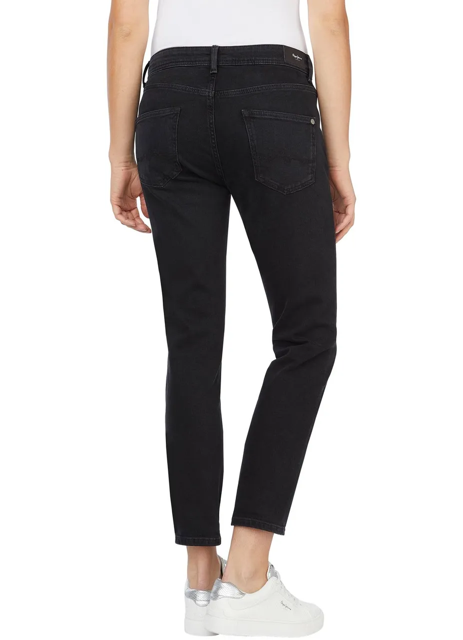 Pepe Jeans Damen Jeans VIOLET - Relaxed Fit Tapered Leg - Schwarz - Black Stone Wash
