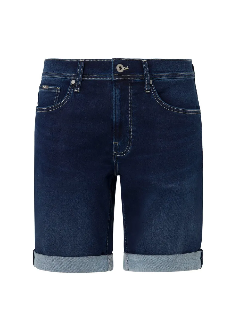 Pepe Jeans Herren Jeans Short SLIM GYMDIGO SHORT - Slim Fit - Blau - Dark Blue Denim