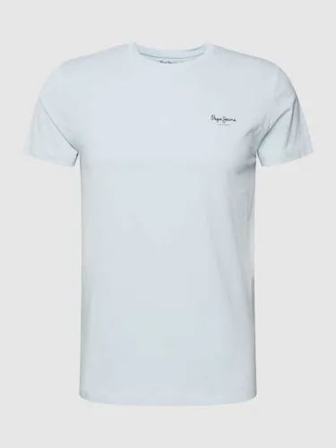 Pepe Jeans T-Shirt mit Label-Print Modell 'JACK' in Hellblau