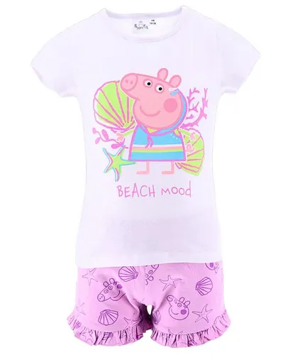 Peppa Pig T-Shirt & Shorts Peppa Wutz BEACH MOOD (2-tlg) Mädchen Sommeroutfit Gr. 98 - 116 cm