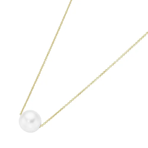 Perlenkette LUIGI MERANO "mit Süßwasser Zuchtperle, Gold 375" Halsketten Gr. 45 cm, Gelbgold 375, goldfarben (gold> <) Damen Perlenketten