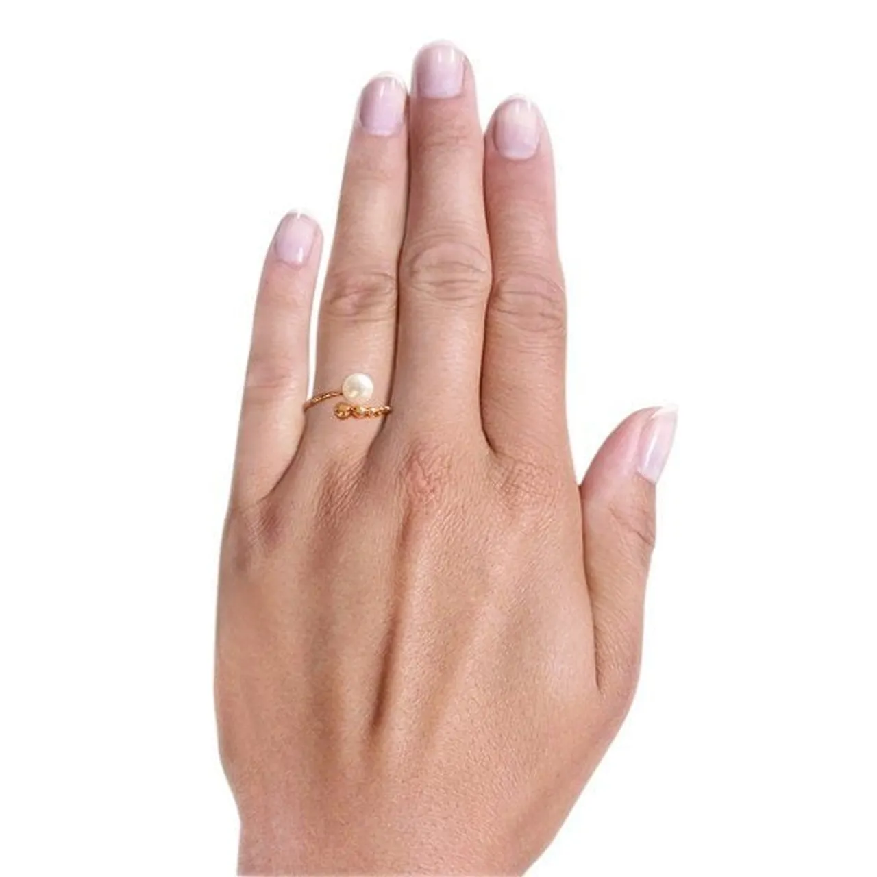 Perlenring GOLDMAID Fingerringe Gr. 17, Rotgold 585, rosegold (rosegoldfarben) Damen Fingerringe