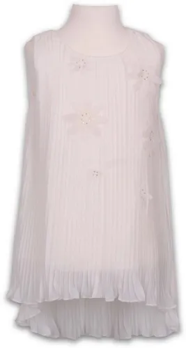 Pezzo D'oro Plisseekleid Pezzo D'oro Mädchenplissekleid, Farbe creme, Romantikkleid, mit Blüten und Glitzersteinen, Sommerkleid