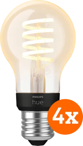 Philips-Hue-Filamentlampe White Ambiance Standard E27 4er-Pack