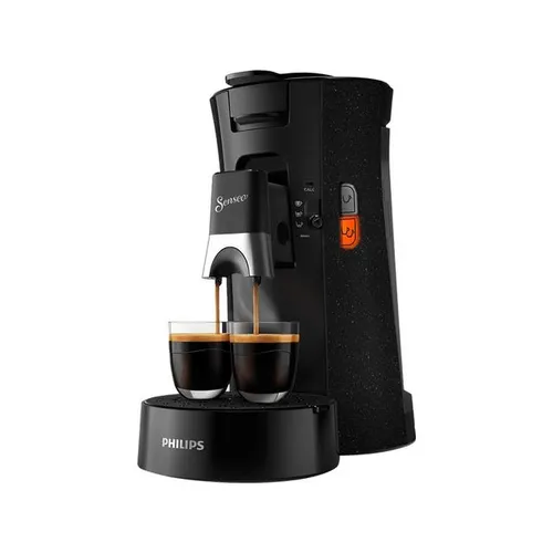 PHILIPS SENSEO® CSA240/20 Select mit Kaffeestärkewahl und Memo-Funktion, 0.9L Wassertank, Padmaschine, Schwarz gesprenkelt